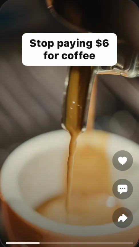 The RemakeFlow demo: a café's viral coffee video becomes a small maker's skin cream video, filmed scene by scene and captioned.
